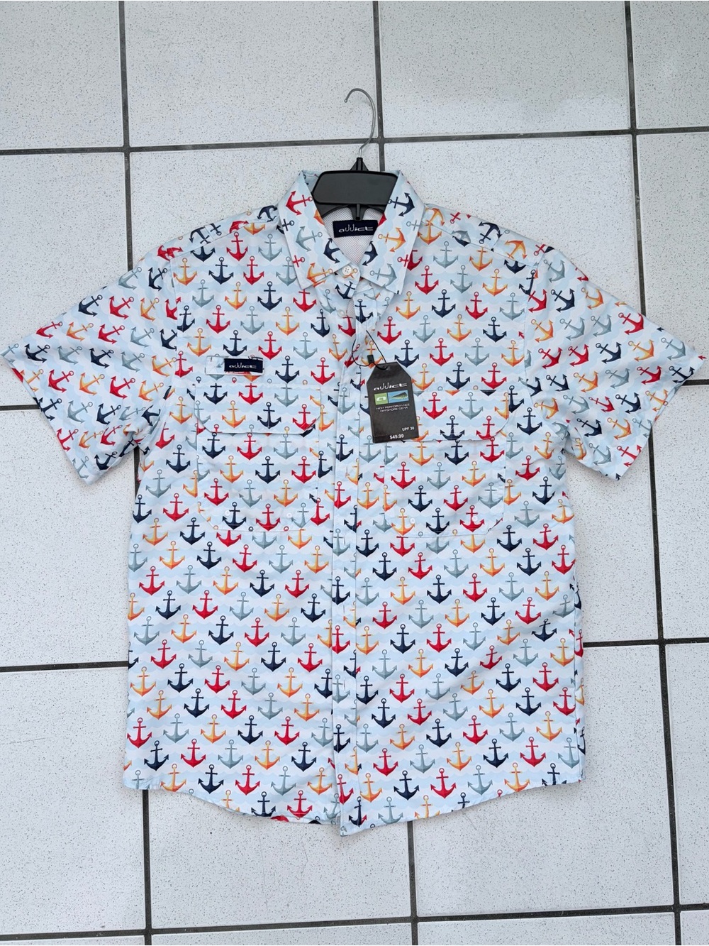 Men’s coloful anchor print shirt